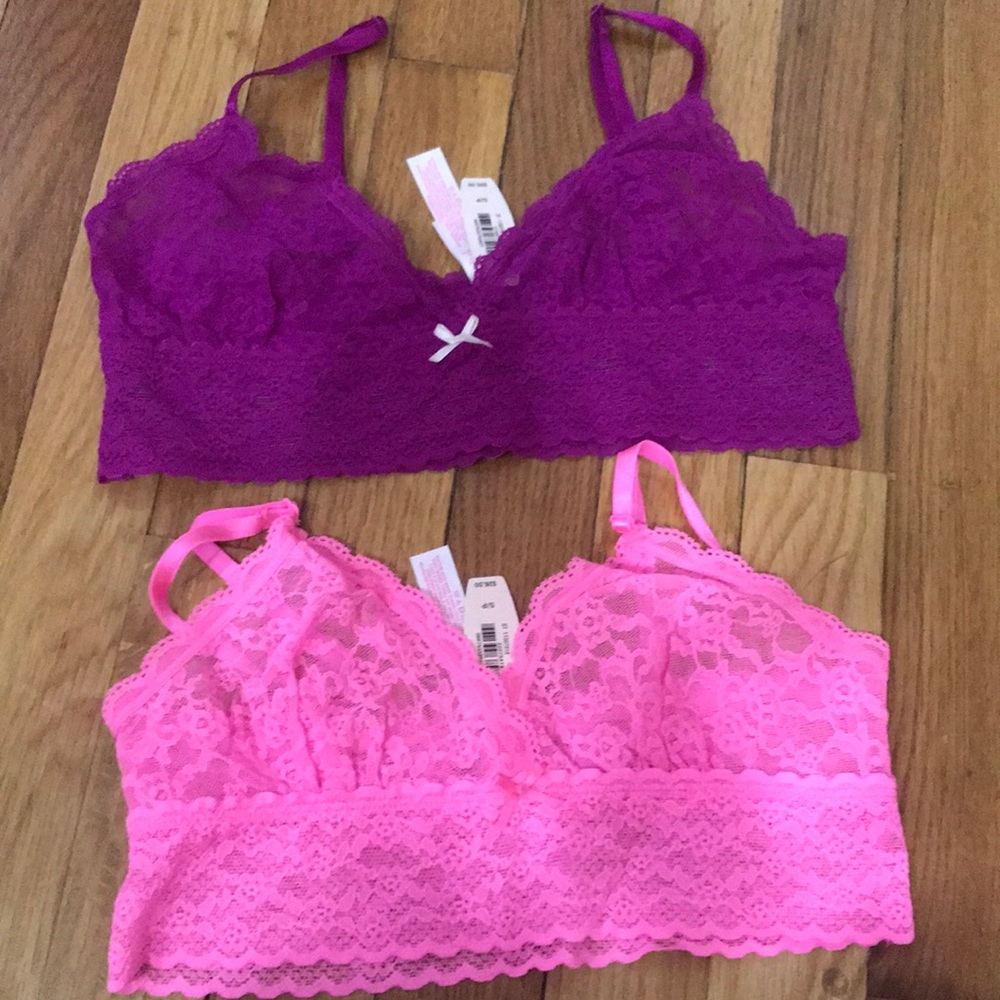 Two Victorias Secret Bralettes